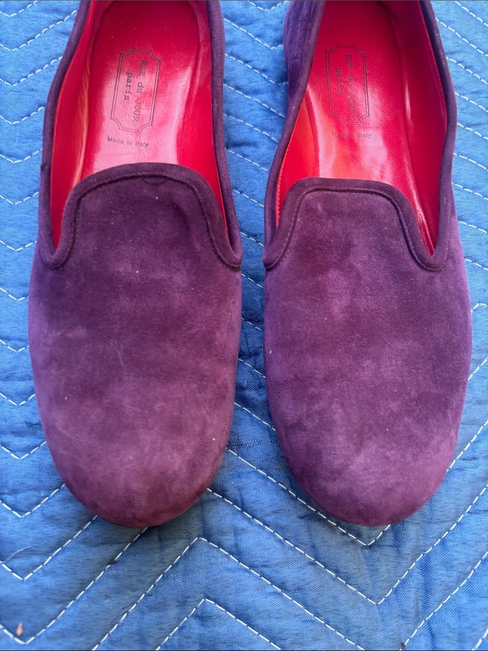 Men's Purple Suede Slip-On Loafers